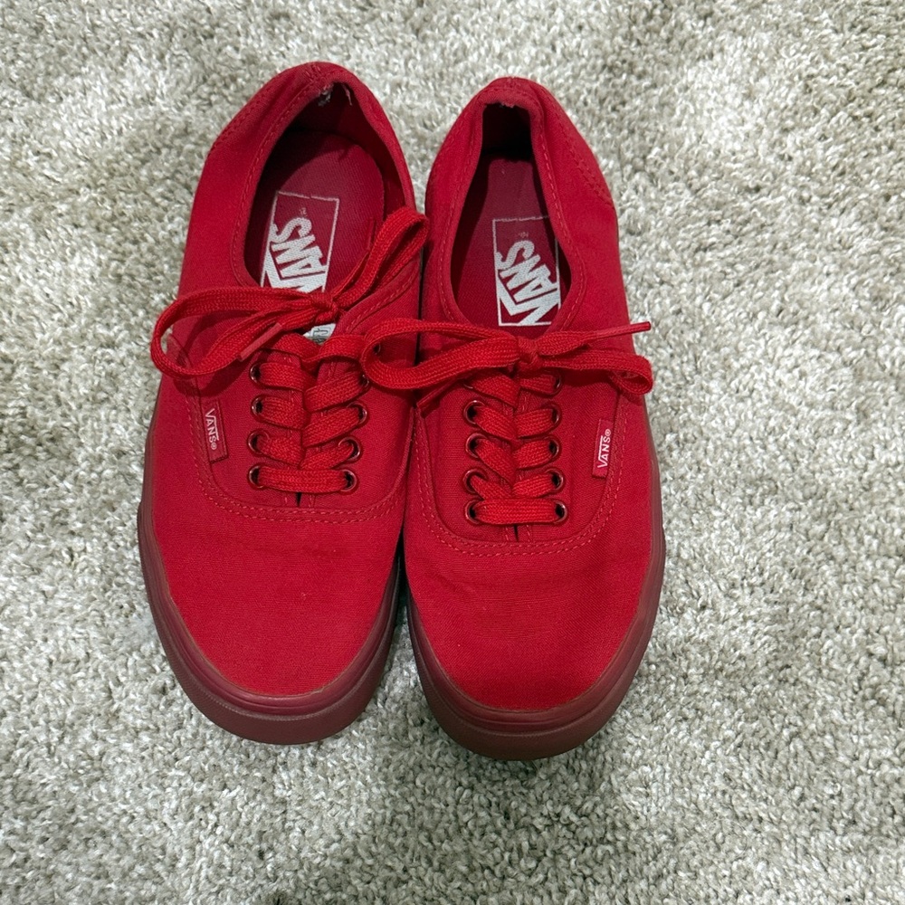 Vans Bold Red Lace-Up Sneakers
